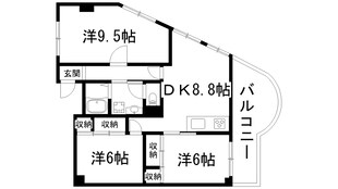 第16千里ハイツの物件間取画像